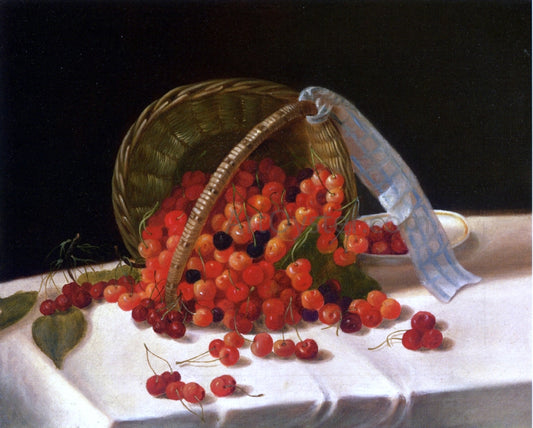  John F Francis Basket of Cherries - Hand Painted Oil Painting