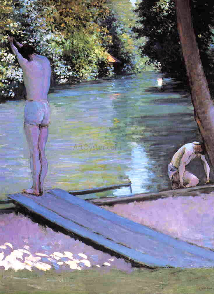  Gustave Caillebotte Bather Preparing to Dive, Banks of the Yerres - Hand Painted Oil Painting