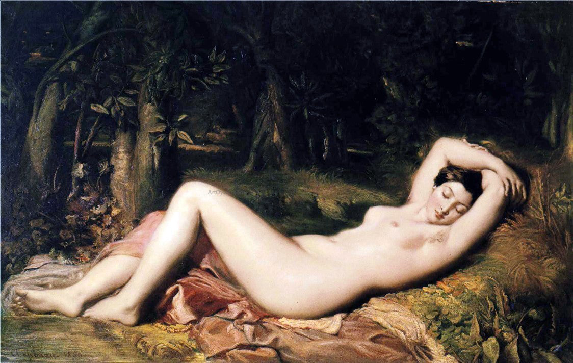  Theodore Chasseriau A Bather Sleeping Near a Spring - Hand Painted Oil Painting