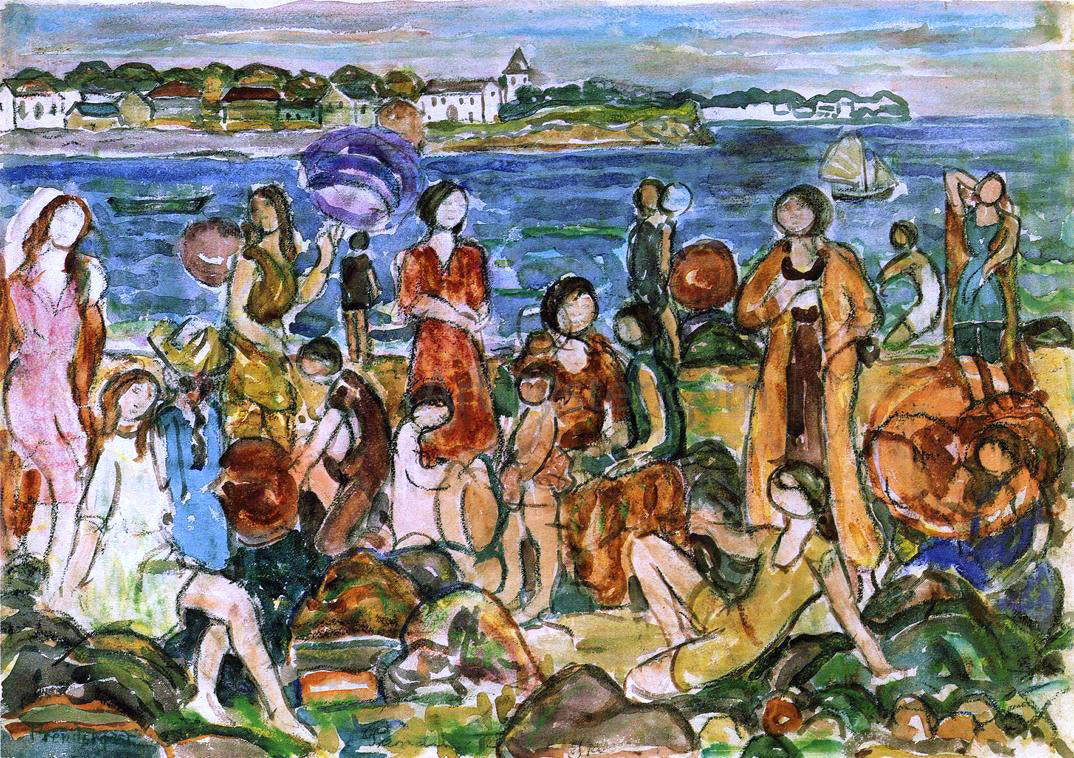  Maurice Prendergast Bathers, New England - Hand Painted Oil Painting