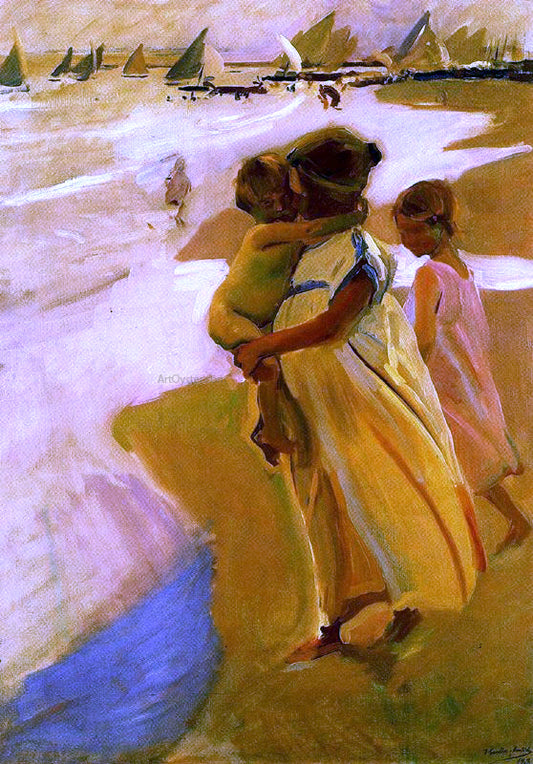  Joaquin Sorolla Y Bastida Bathing at Valencia - Hand Painted Oil Painting