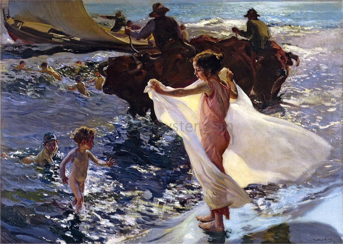  Joaquin Sorolla Y Bastida Bathing Time - Hand Painted Oil Painting