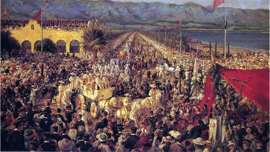  Alexander Harmer Battle of the Flowers, Fleet Festival - Hand Painted Oil Painting