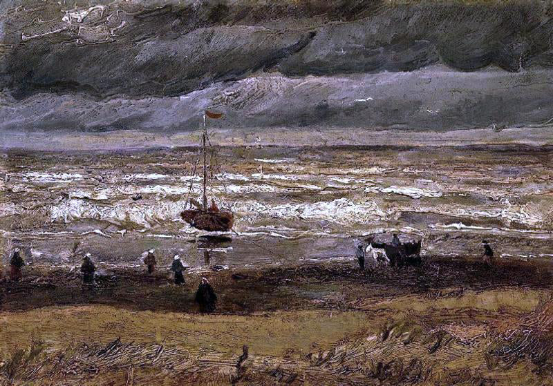  Vincent Van Gogh Beach at Scheveningen in Stormy Weather - Hand Painted Oil Painting