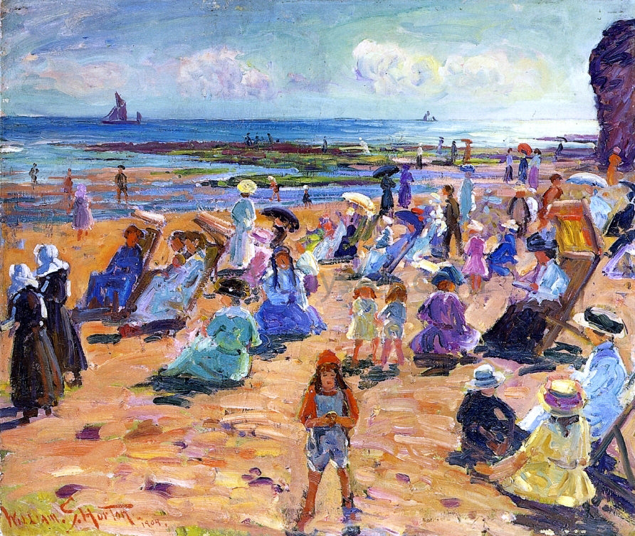  William Samuel Horton Beach Scene - Hand Painted Oil Painting