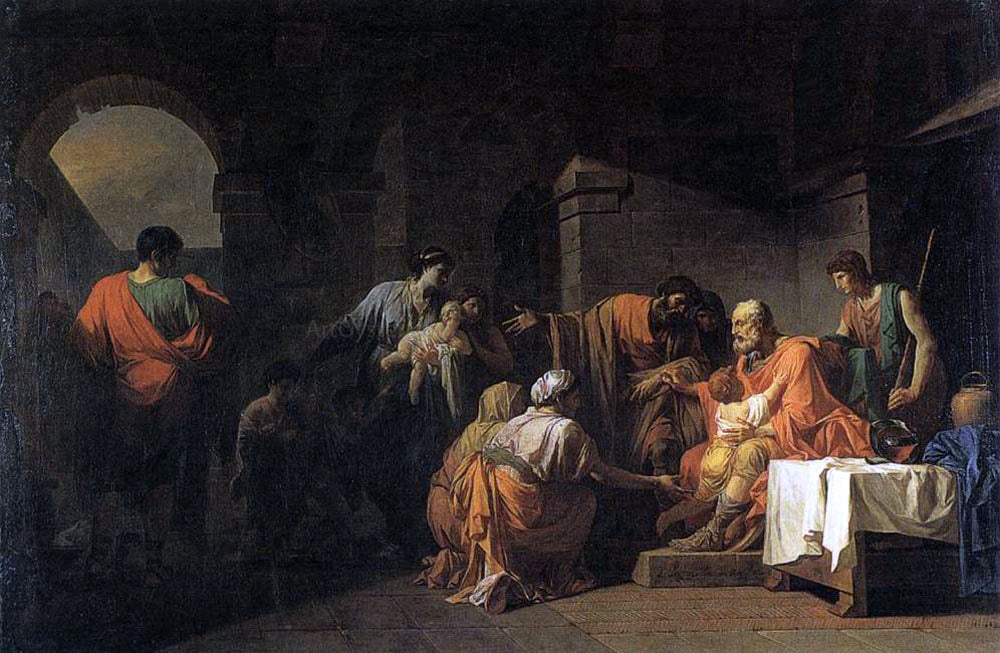  Jean-Francois-Pierre Peyron Belisarius Receiving Hospitality from a Peasant Who Had Served under Him - Hand Painted Oil Painting