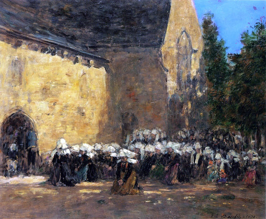  Eugene-Louis Boudin Benodet, un Pardon - Hand Painted Oil Painting