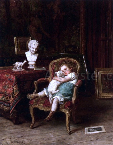  Theophile-Emmanuel Duverger Best Friends - Hand Painted Oil Painting