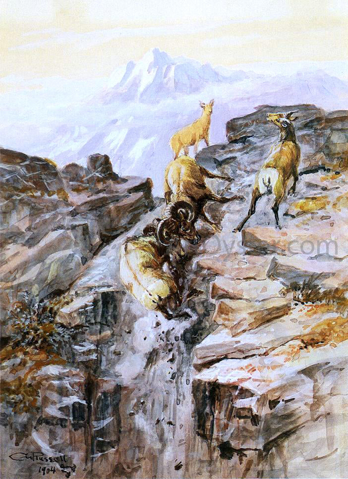  Charles Marion Russell Big Horn Sheep - Hand Painted Oil Painting
