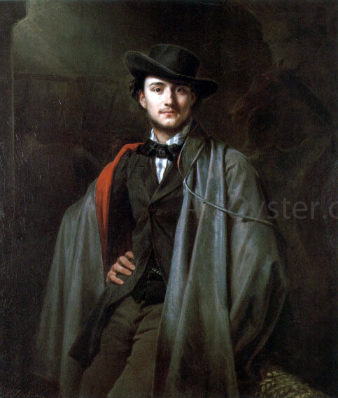  Carl Steffeck Bildnis Des Malers Baron Jessenack Von Bela - Hand Painted Oil Painting