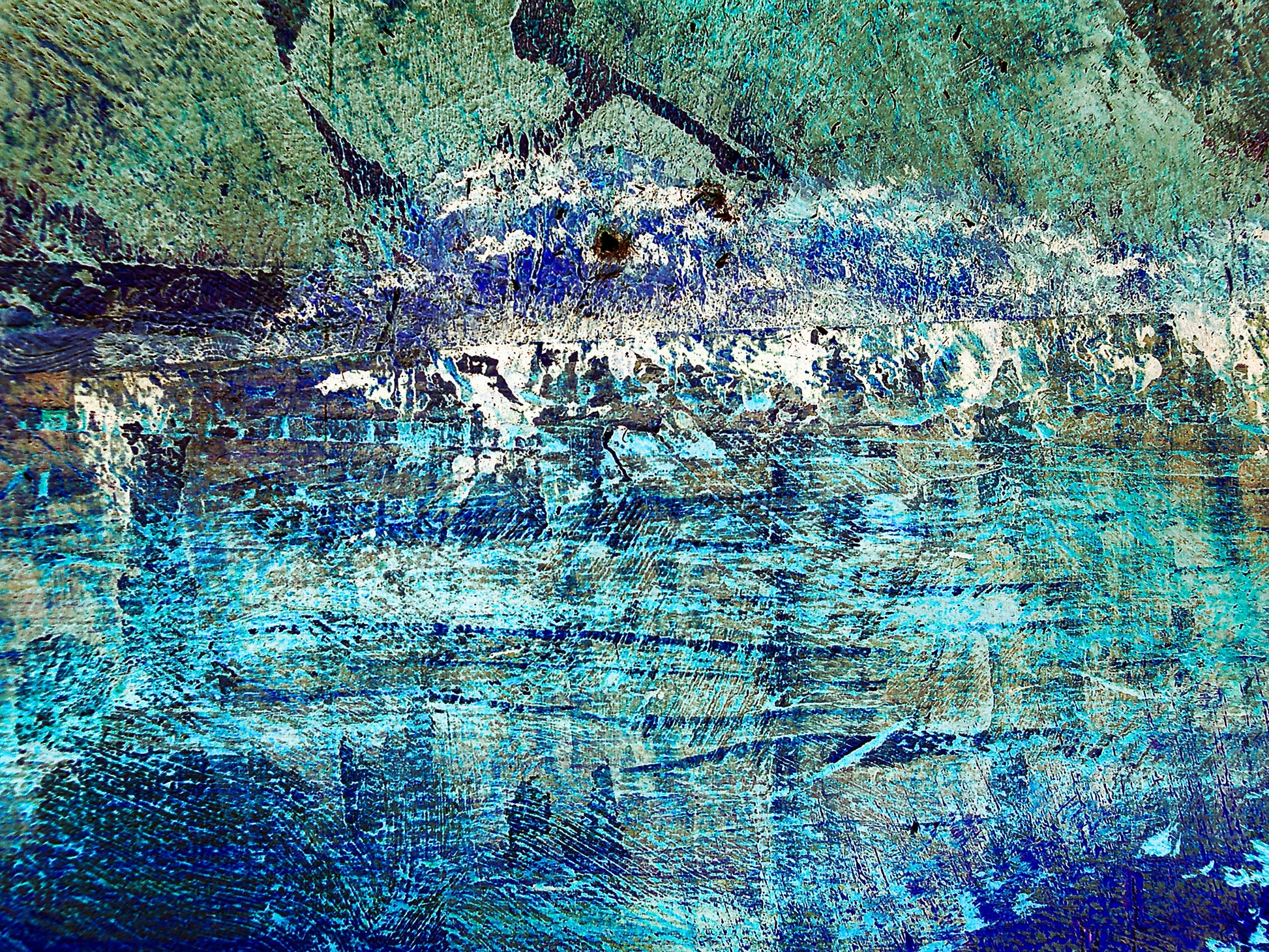  Our Original Collection Blue Cliff Abstract - Hand Painted Oil Painting