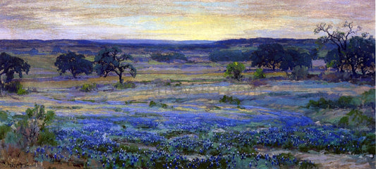  Julian Onderdonk Bluebonnets at Dusk - Hand Painted Oil Painting