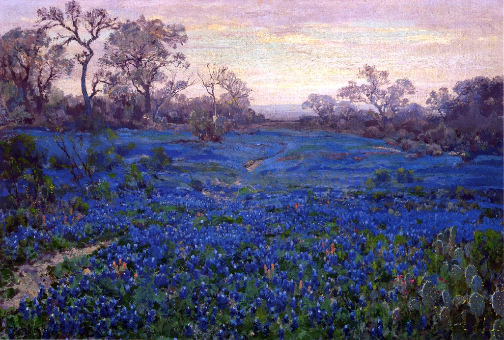  Julian Onderdonk Bluebonnets at Twilight, near San Antonio - Hand Painted Oil Painting