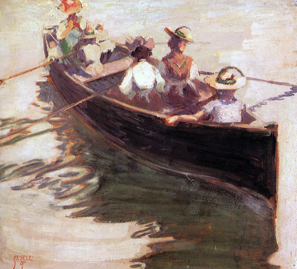 Egon Schiele Boating - Hand Painted Oil Painting