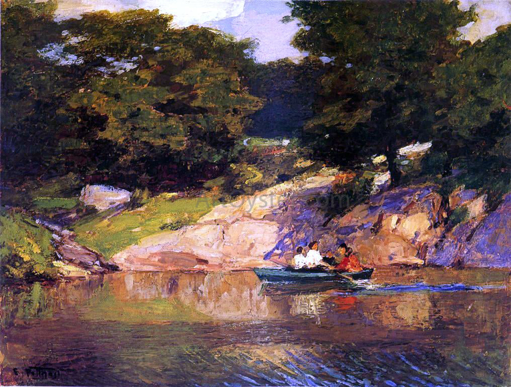  Edward Potthast Boating in Central Park - Hand Painted Oil Painting