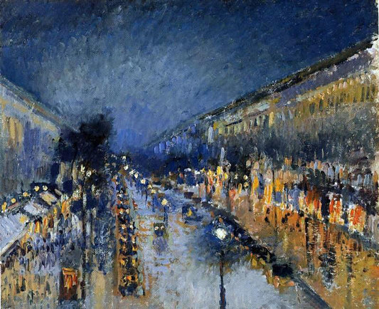  Camille Pissarro Boulevard Montmartre; Night Effect (also known as Boulevard Montmartre: effet de nuit) - Hand Painted Oil Painting