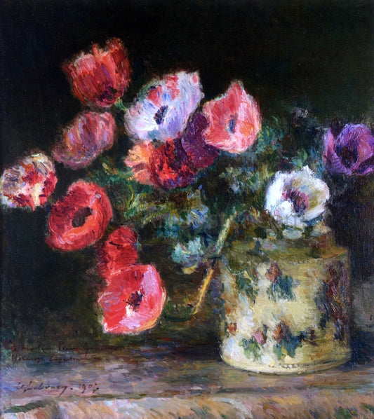  Albert Lebourg Bouquet of Anemones - Hand Painted Oil Painting