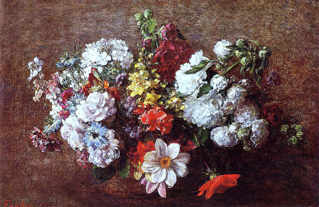  Henri Fantin-Latour Bouquet of Flowers - Hand Painted Oil Painting