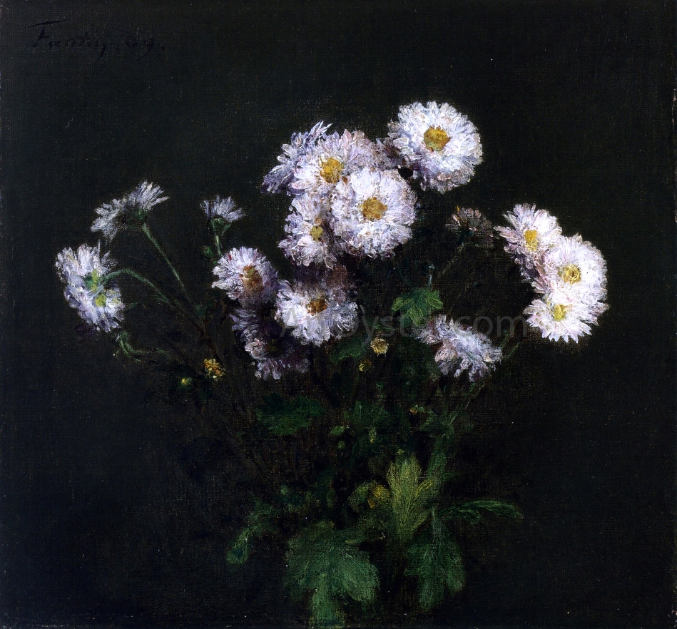  Henri Fantin-Latour Bouquet of White Chrysanthemums - Hand Painted Oil Painting