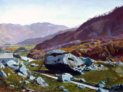  John Atkinson Grimshaw Bowder Stone, Borrowdale - Hand Painted Oil Painting
