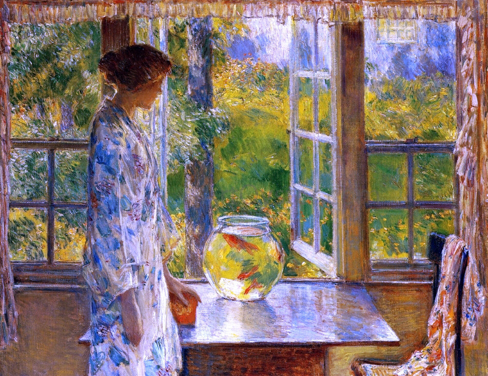  Frederick Childe Hassam Bowl of Goldfish - Hand Painted Oil Painting