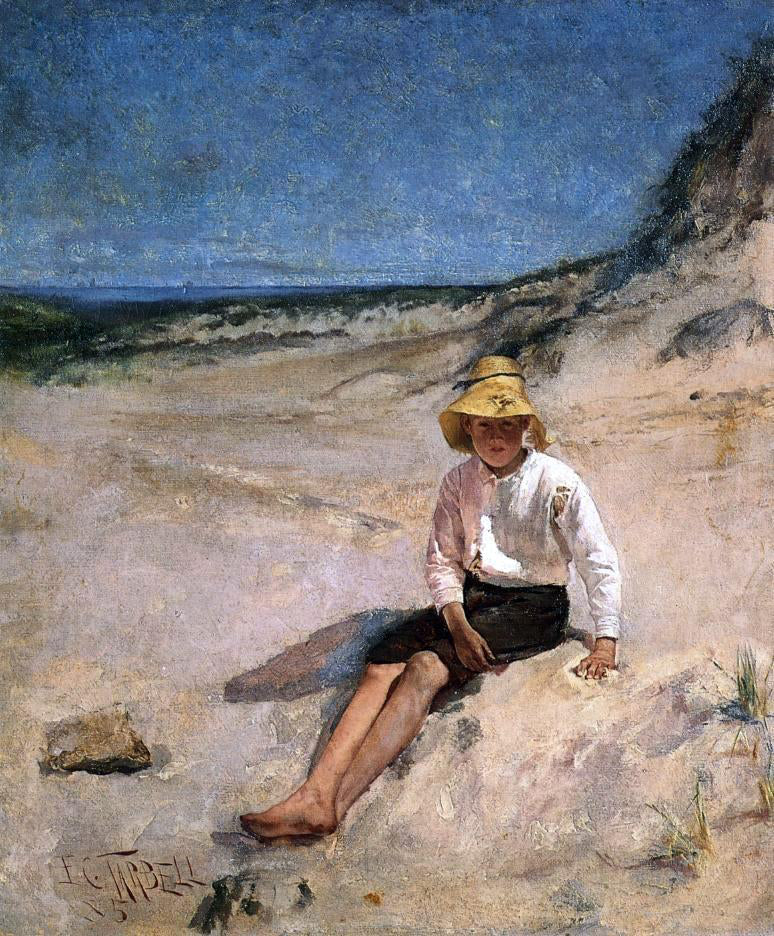  Edmund Tarbell Boy on the Beach - Hand Painted Oil Painting