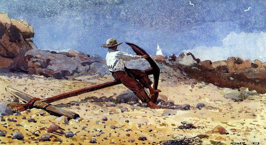  Winslow Homer Boy with Anchor - Hand Painted Oil Painting