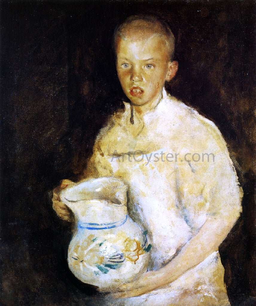  Charles Webster Hawthorne Boy with Pitcher - Hand Painted Oil Painting