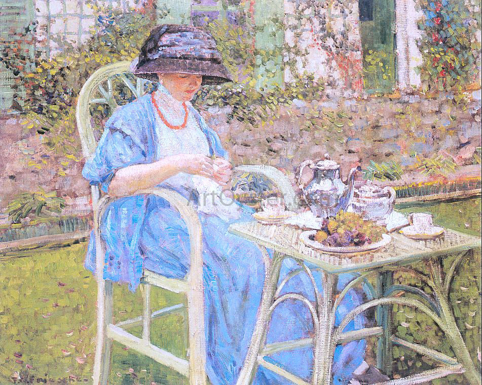  Frederick Carl Frieseke Breakfast in the Garden - Hand Painted Oil Painting
