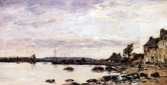  Eugene-Louis Boudin Breton Shoreline - Hand Painted Oil Painting