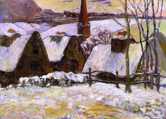  Paul Gauguin Breton Village in the Snow - Hand Painted Oil Painting