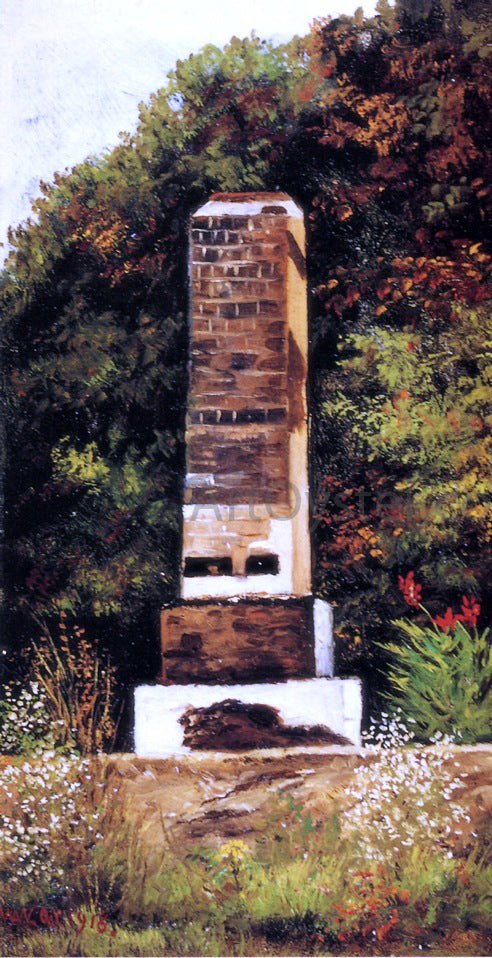  William Aiken Walker Brick Chimney at the Edge of a Wood, North Carolina - Hand Painted Oil Painting