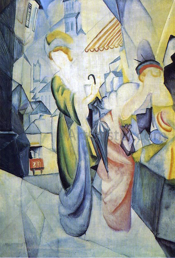  August Macke Bright Women in front of the Hat Shop - Hand Painted Oil Painting