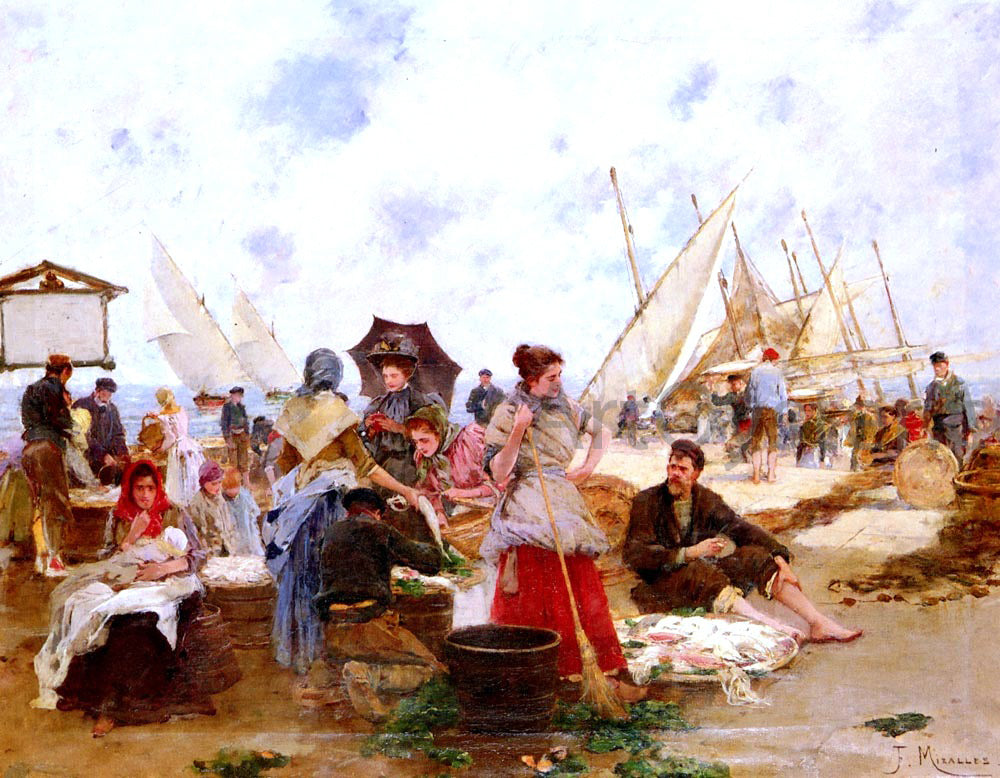  Francisco Miralles Bringing in the Catch - Hand Painted Oil Painting
