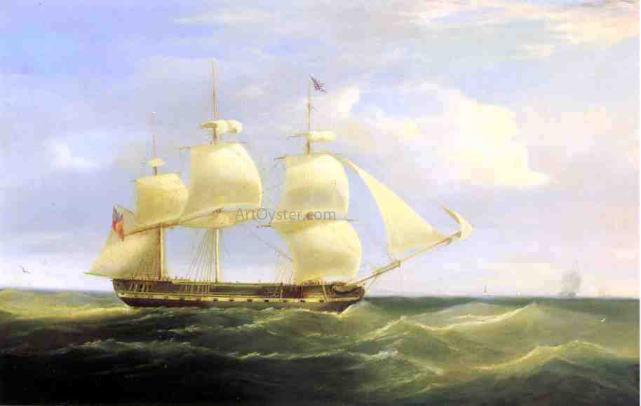  William John Huggins British Sailing Ship - Hand Painted Oil Painting