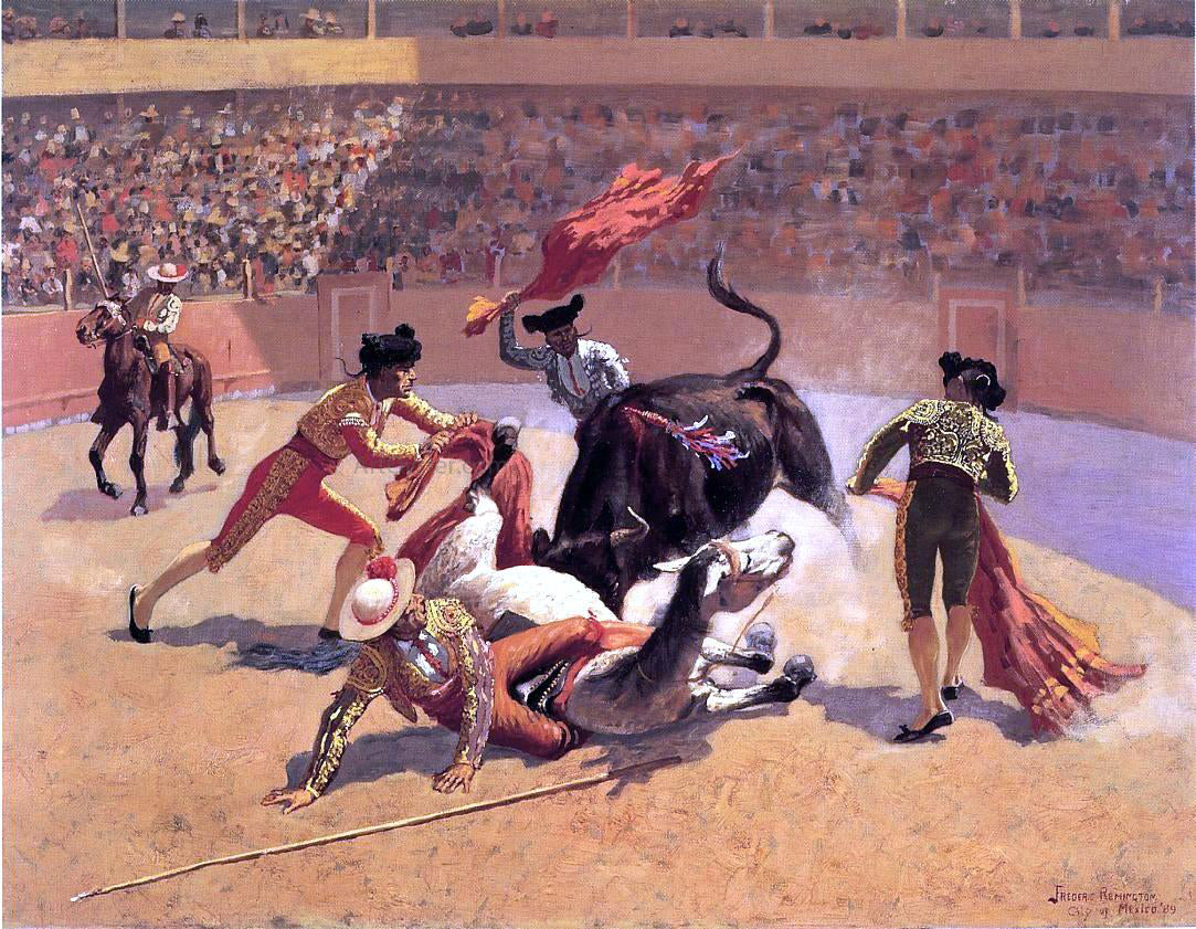  Frederic Remington Bull Fight in Mexico - Hand Painted Oil Painting
