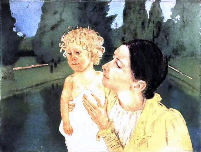  Mary Cassatt By the Pond - Hand Painted Oil Painting