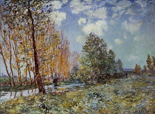  Alfred Sisley By the River - Hand Painted Oil Painting