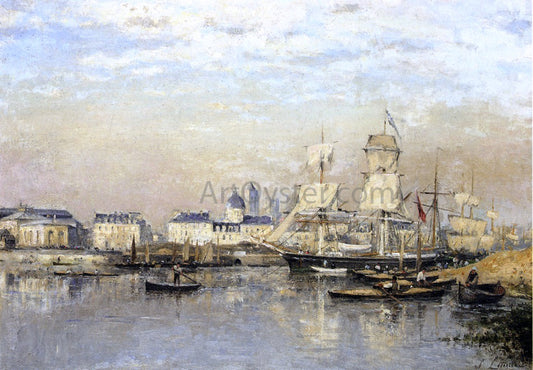  Stanislas Lepine Caen, l'Orne et la Coupole Saint-Jean, depuis la rive droit en face du Grand Cours - Hand Painted Oil Painting