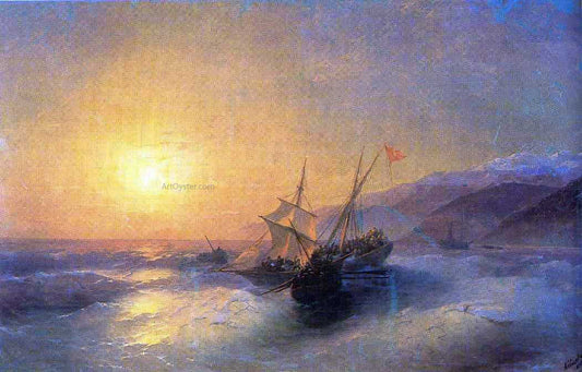  Ivan Constantinovich Aivazovsky Capture Turkish kocherma - Hand Painted Oil Painting