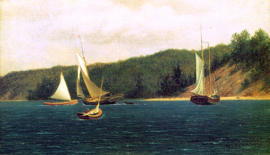  William M Davis Catboats Entering Port Jefferson Harbor, Long Island - Hand Painted Oil Painting