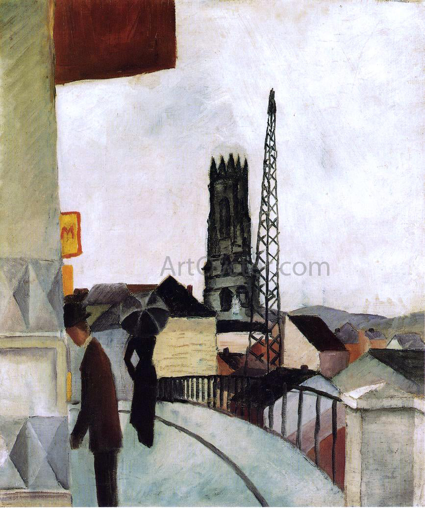  August Macke Cathedral at Freiburg, Switzerland - Hand Painted Oil Painting
