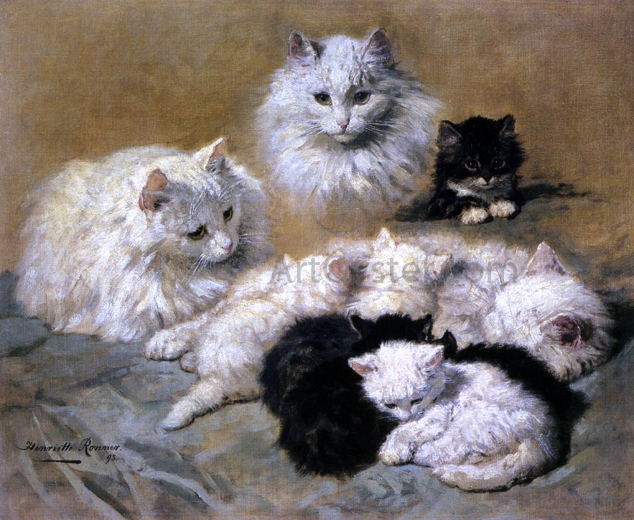  Henriette Ronner-Knip Cats and Kittens - Hand Painted Oil Painting