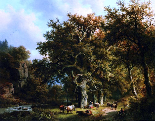  Barend Cornelis Koekkoek Cattle by a Stream - Hand Painted Oil Painting