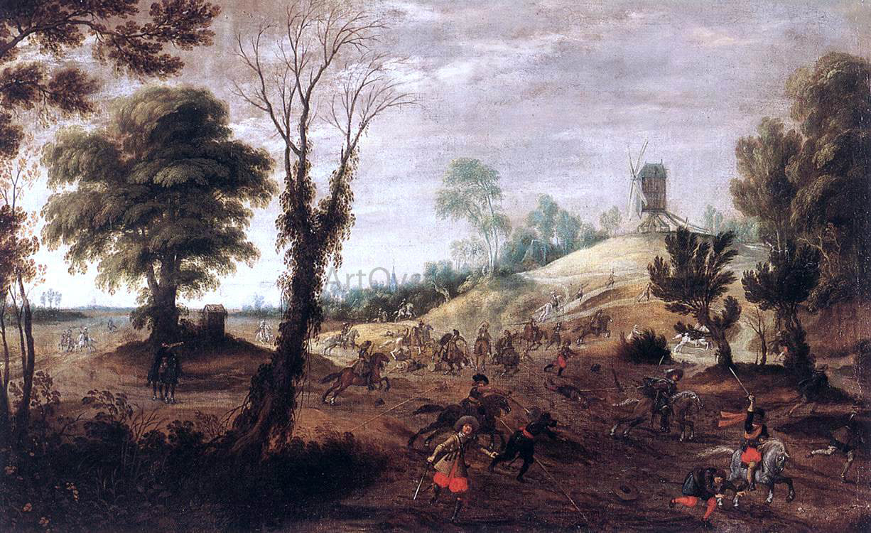  Pieter Meulener Cavalry Skirmish - Hand Painted Oil Painting