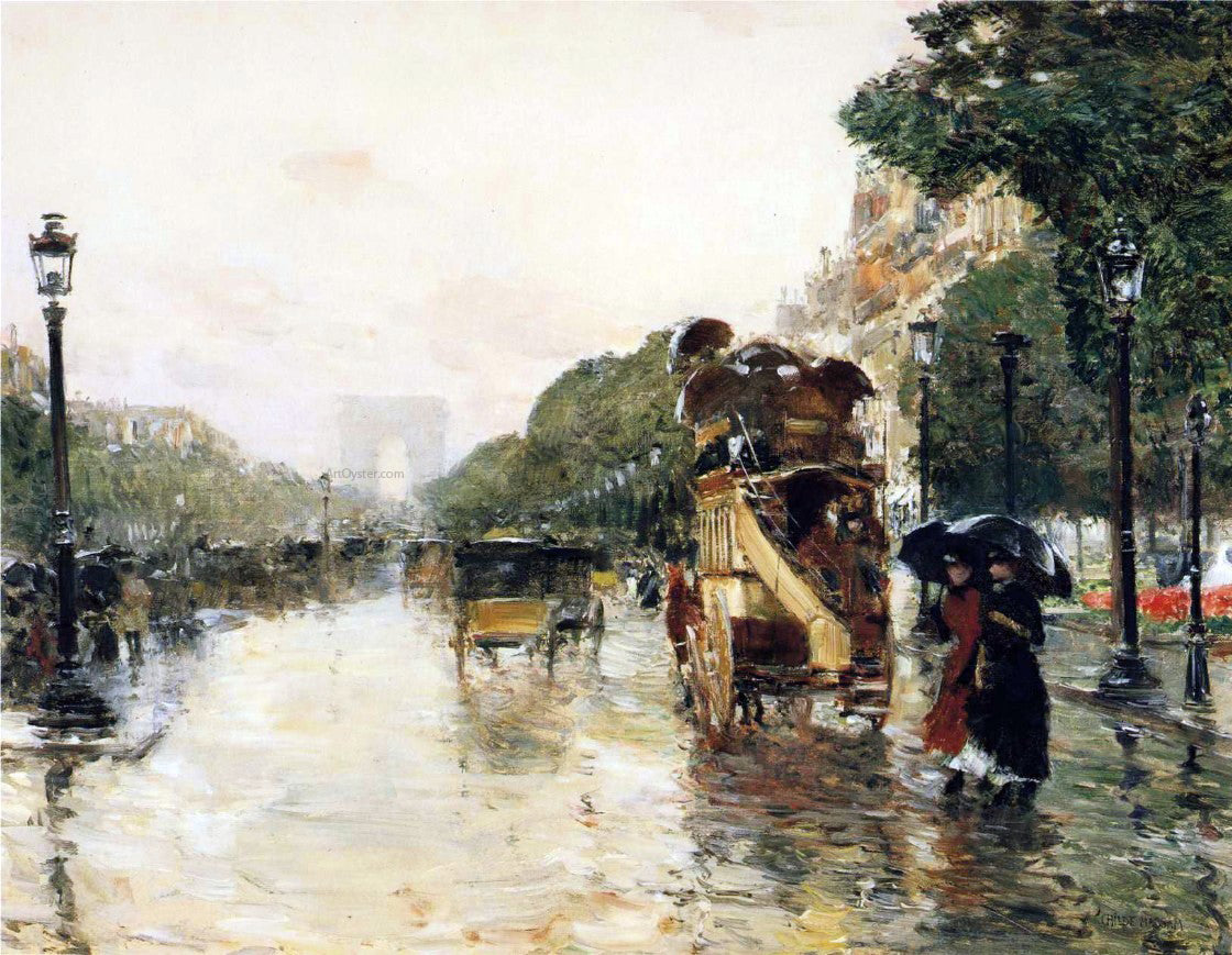  Frederick Childe Hassam Champs Elysees, Paris - Hand Painted Oil Painting