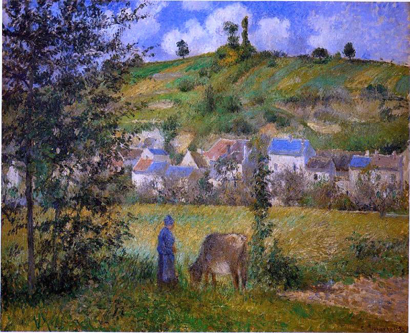  Camille Pissarro Chaponval Landscape - Hand Painted Oil Painting