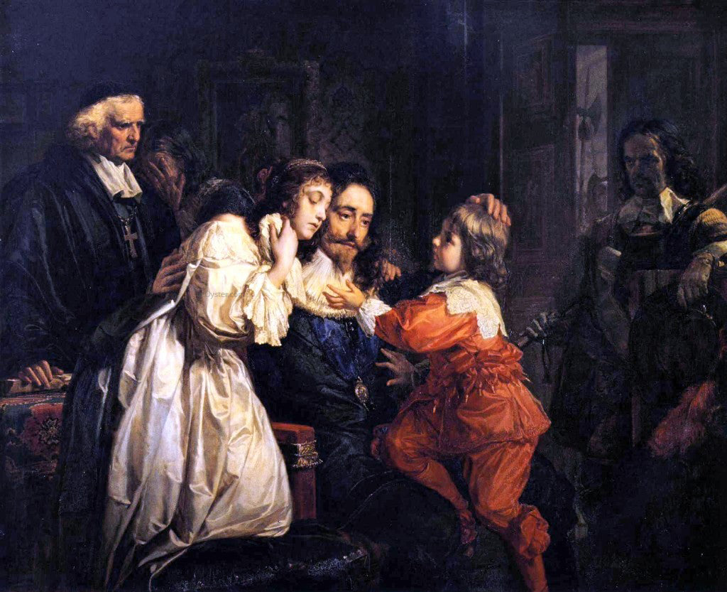  Julius Schrader Charles I Says Farewell to his Family - Hand Painted Oil Painting
