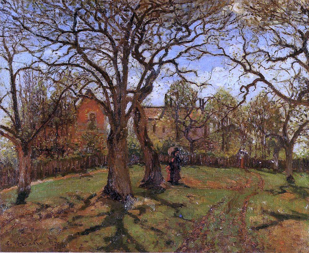  Camille Pissarro Chestnut Trees, Louveciennes, Spring - Hand Painted Oil Painting