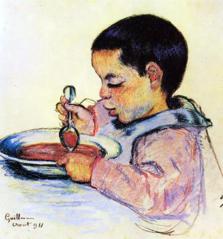 Armand Guillaumin Child Eating Soup - Hand Painted Oil Painting